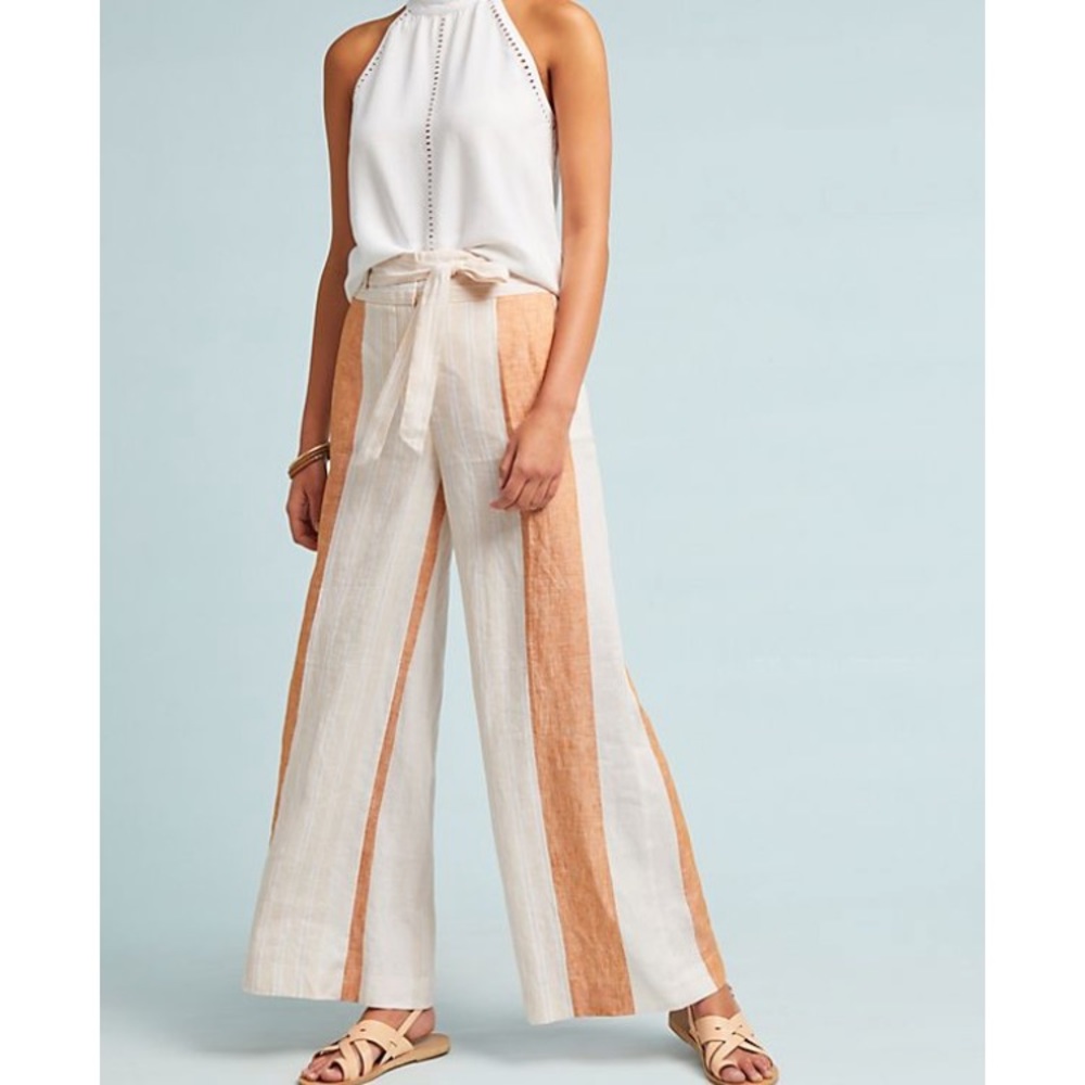 Anthropologie ett twa striped linen pants size 10